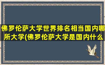 佛罗伦萨大学世界排名相当国内哪所大学(佛罗伦萨大学是国内什么水平)