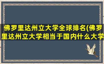 佛罗里达州立大学全球排名(佛罗里达州立大学相当于国内什么大学)