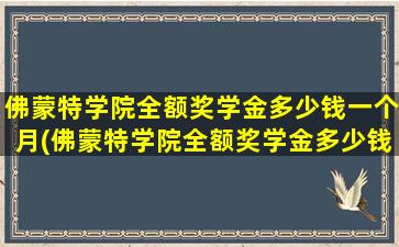 佛蒙特学院全额奖学金多少钱一个月(佛蒙特学院全额奖学金多少钱啊)