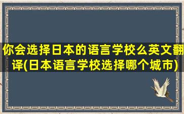 你会选择日本的语言学校么英文翻译(日本语言学校选择哪个城市)