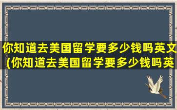 你知道去美国留学要多少钱吗英文(你知道去美国留学要多少钱吗英文翻译)