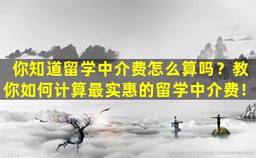 你知道留学中介费怎么算吗？教你如何计算最实惠的留学中介费！