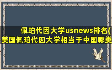 佩珀代因大学usnews排名(美国佩珀代因大学相当于中国哪类大学)