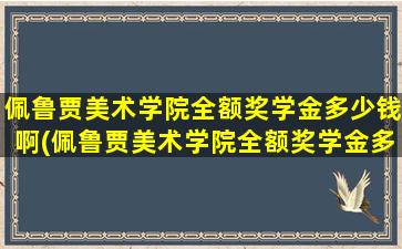 佩鲁贾美术学院全额奖学金多少钱啊(佩鲁贾美术学院全额奖学金多少钱一个月)