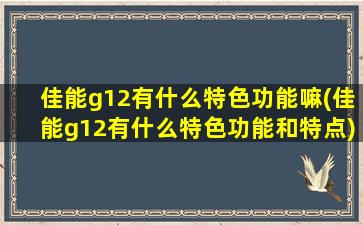 佳能g12有什么特色功能嘛(佳能g12有什么特色功能和特点)