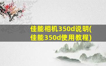 佳能相机350d说明(佳能350d使用教程)