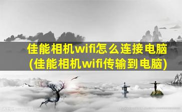 佳能相机wifi怎么连接电脑(佳能相机wifi传输到电脑)