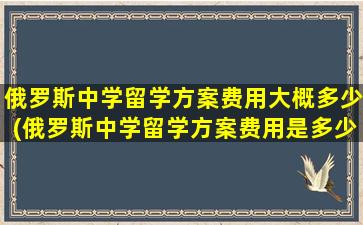 俄罗斯中学留学方案费用大概多少(俄罗斯中学留学方案费用是多少)