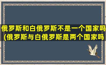 俄罗斯和白俄罗斯不是一个国家吗(俄罗斯与白俄罗斯是两个国家吗)