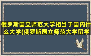 俄罗斯国立师范大学相当于国内什么大学(俄罗斯国立师范大学留学条件)