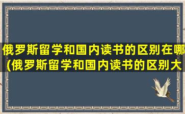 俄罗斯留学和国内读书的区别在哪(俄罗斯留学和国内读书的区别大吗)