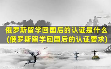 俄罗斯留学回国后的认证是什么(俄罗斯留学回国后的认证要求)