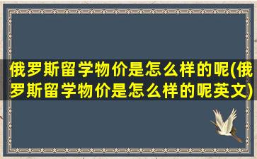 俄罗斯留学物价是怎么样的呢(俄罗斯留学物价是怎么样的呢英文)