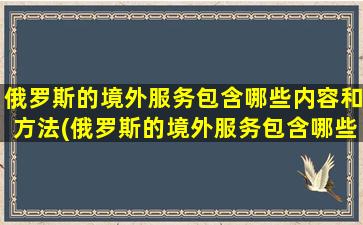 俄罗斯的境外服务包含哪些内容和方法(俄罗斯的境外服务包含哪些内容和方式)