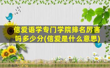 信爱语学专门学院排名厉害吗多少分(信爱是什么意思)