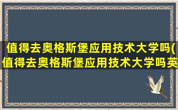 值得去奥格斯堡应用技术大学吗(值得去奥格斯堡应用技术大学吗英语)