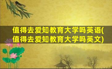 值得去爱知教育大学吗英语(值得去爱知教育大学吗英文)