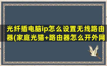 光纤插电脑ip怎么设置无线路由器(家庭光猫+路由器怎么开外网)