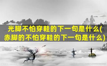 光脚不怕穿鞋的下一句是什么(赤脚的不怕穿鞋的下一句是什么)