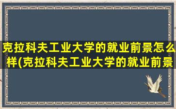 克拉科夫工业大学的就业前景怎么样(克拉科夫工业大学的就业前景分析)