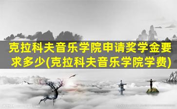 克拉科夫音乐学院申请奖学金要求多少(克拉科夫音乐学院学费)