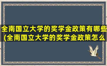 全南国立大学的奖学金政策有哪些(全南国立大学的奖学金政策怎么样)