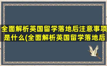 全面解析英国留学落地后注意事项是什么(全面解析英国留学落地后注意事项)