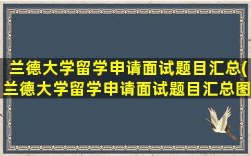 兰德大学留学申请面试题目汇总(兰德大学留学申请面试题目汇总图)