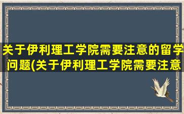 关于伊利理工学院需要注意的留学问题(关于伊利理工学院需要注意的留学问题及答案)