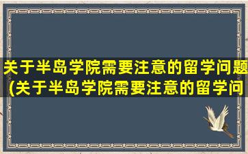 关于半岛学院需要注意的留学问题(关于半岛学院需要注意的留学问题及答案)