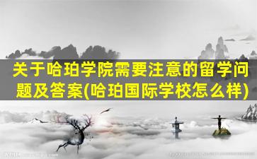 关于哈珀学院需要注意的留学问题及答案(哈珀国际学校怎么样)