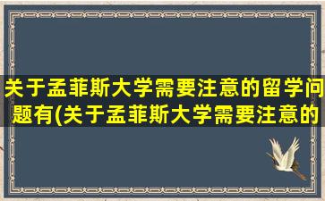 关于孟菲斯大学需要注意的留学问题有(关于孟菲斯大学需要注意的留学问题有)