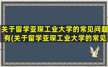 关于留学亚琛工业大学的常见问题有(关于留学亚琛工业大学的常见问题和答案)