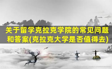 关于留学克拉克学院的常见问题和答案(克拉克大学是否值得去)