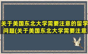 关于美国东北大学需要注意的留学问题(关于美国东北大学需要注意的留学问题有)