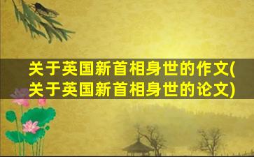 关于英国新首相身世的作文(关于英国新首相身世的论文)