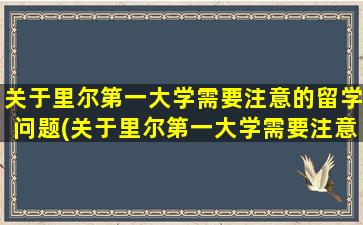 关于里尔第一大学需要注意的留学问题(关于里尔第一大学需要注意的留学问题包括)