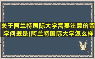 关于阿兰特国际大学需要注意的留学问题是(阿兰特国际大学怎么样)