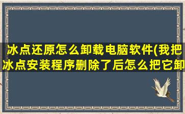 冰点还原怎么卸载电脑软件(我把冰点安装程序删除了后怎么把它卸载掉)