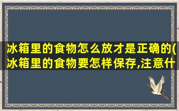 冰箱里的食物怎么放才是正确的(冰箱里的食物要怎样保存,注意什么)