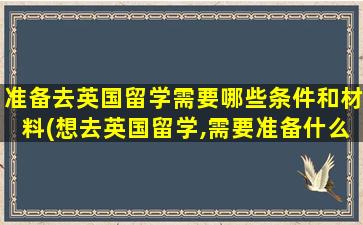 准备去英国留学需要哪些条件和材料(想去英国留学,需要准备什么-)