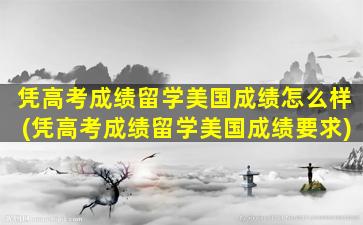 凭高考成绩留学美国成绩怎么样(凭高考成绩留学美国成绩要求)