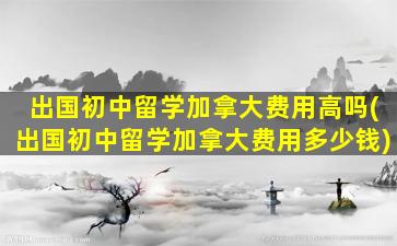 出国初中留学加拿大费用高吗(出国初中留学加拿大费用多少钱)