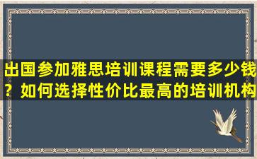 出国参加雅思培训课程需要多少钱？如何选择性价比最高的培训机构？