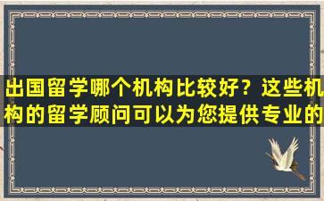 出国留学哪个机构比较好？这些机构的留学顾问可以为您提供专业的建议！