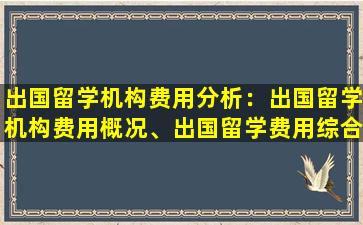 出国留学机构费用分析：出国留学机构费用概况、出国留学费用综合分析