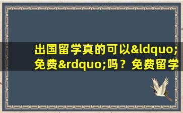 出国留学真的可以“免费”吗？免费留学机构的真相