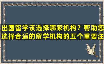 出国留学该选择哪家机构？帮助您选择合适的留学机构的五个重要注意事项