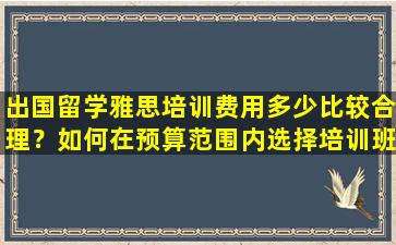 出国留学雅思培训费用多少比较合理？如何在预算范围内选择培训班