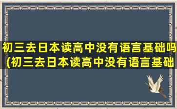 初三去日本读高中没有语言基础吗(初三去日本读高中没有语言基础能上吗)